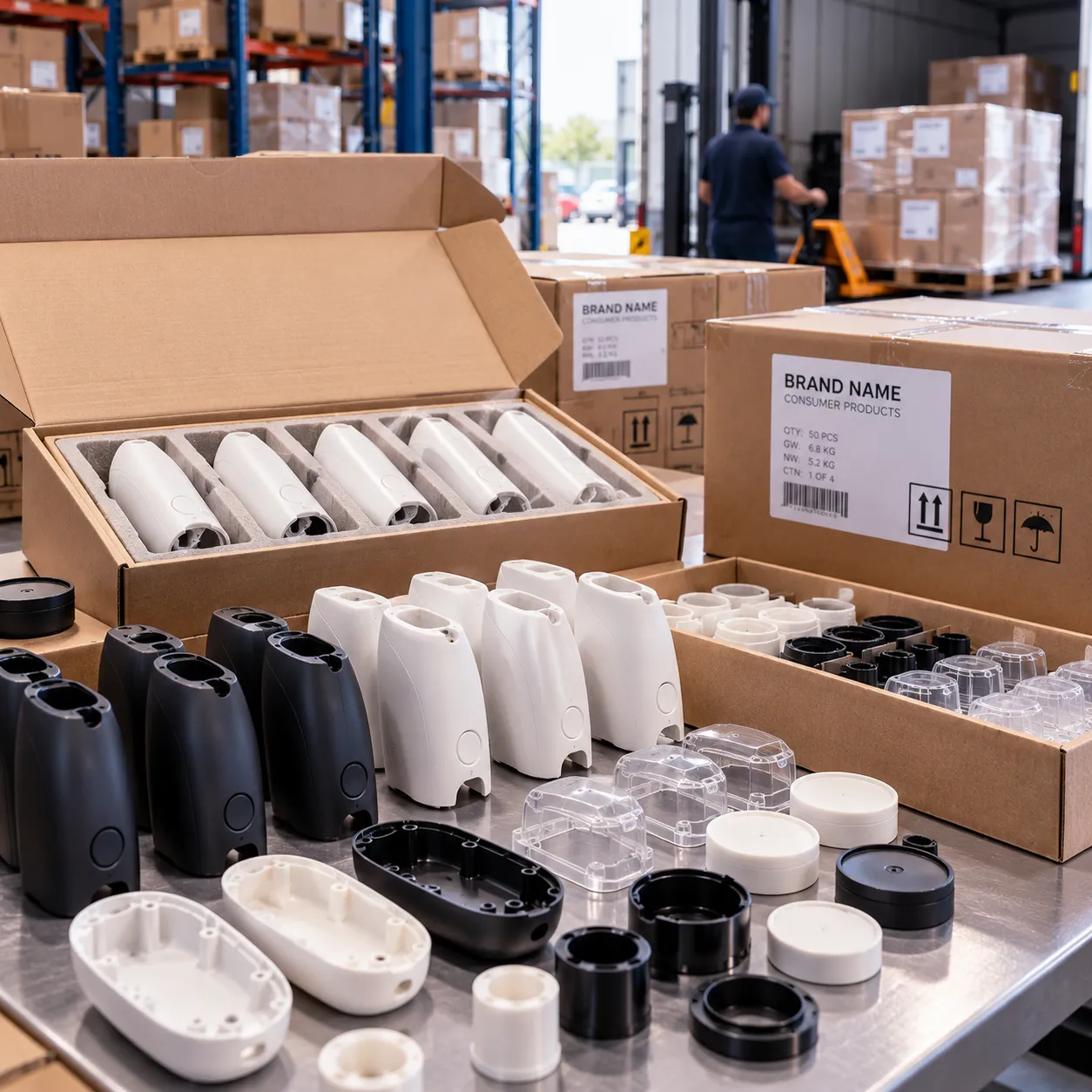 Real production parts moulded on aluminium bridge tooling