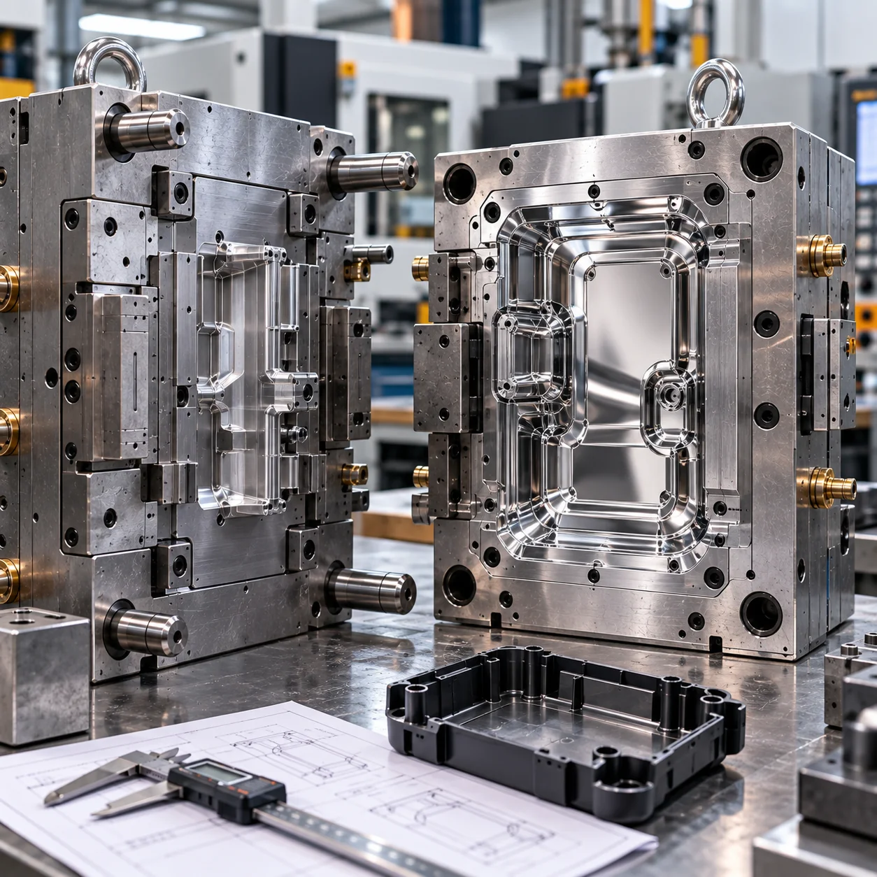 Production grade steel tool, cavity side polished finish