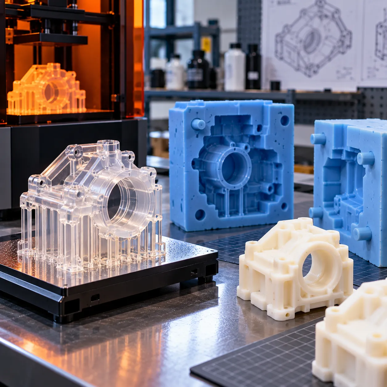 SLA master pattern, used to produce the silicone mould
