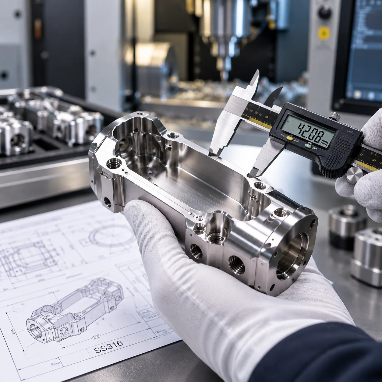 Stainless 316 medical instrument housing, first article inspected